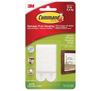3M 17201-4PK-ES Command - Paquete de 24 tiras blancas para colgar cuadros, paquete de 4