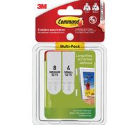 3M 17203 Command™ Image-Mounting Tiras M Y S, Ventaja Paquete Blanco 12 Pares