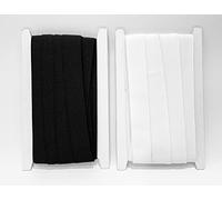 3M, 2 pcs, 20 mm Banda Elastica Costura Elásticas Planas Artesanía, Cinta Elastica ancho, Banda Elastica Plana,Tejido elástico de Costura,Cintas Para Coser,Blanco Y Negro (101332, 20mm x 03m)