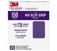 3M 26150CP-P-G Pro Grade No-Slip Grip Advanced Sandpaper, 9-Inch x 11-Inch, 150 Grit, Pack of 20