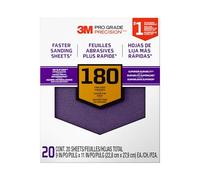 3M 26180CP-P-G 180 Grit Pro Grade No-Slip Grip Advanced Sandpaper (20 Pack), 9 x 11"