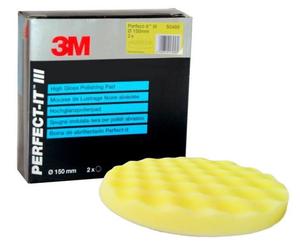 3M 50488 TAMPÓN De 150MM En Esponja Ondulada Amarilla 1 Pieza