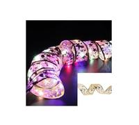 3M/5M Cinta Encaje Luminosa Navidad Árbol Hogar Navidad Año Nuevo | Añade un toque mágico a tu hogar con nuestra cinta brillante de encaje.(Gold-color,3 Meter(118in))