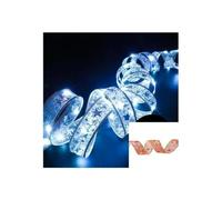 3M/5M Cinta Encaje Luminosa Navidad Árbol Hogar Navidad Año Nuevo | Añade un toque mágico a tu hogar con nuestra cinta brillante de encaje.(Red-white,3 Meter(118in))