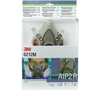 3M 6212M Pack de media máscara reutilizable 6200 A1P2 R listo para usar (6051 A1 + 5925 P2R), Certificado de seguridad EN