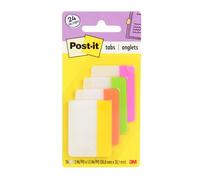 3M 686-PLOY 6 pestañas rectangulares Post-It para archivar, verde, rosa y amarillo (50,8 mm, 38 mm, 6 hojas)