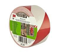 3M 767i Cinta de Vinilo con Franjas de Seguridad, 50 mm x 33 m, Rojo/Blanco, 1 unidad