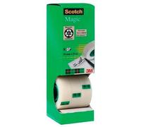 Scotch Magic Cinta Adhesiva Invisible - Caja de 8 Rollos de 19mm x 33m - Cinta Adhesiva de Uso General para Reparación, Etiquetado y Sellado de Paquetes y Documentos