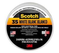 3M 80611211550 Scotch 35 Cinta Eléctrica de Vinilo para Marcación en Color, 19 mm x 20 m, 1 Rollo, Blanco
