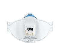 3M 9322+ Respirador de partículas de pliegue plano - Blanco (2 piezas)