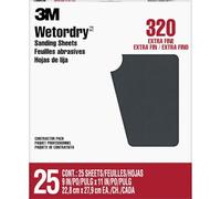 3M 99416NA Pro-Pak Tri-M-ITE Libre-Cut Papel de arena húmeda/seca, 11" x 9", grano 320, transparente, quot