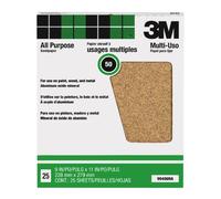 3M 99422NA Pro-Pak Pintura de lijado de óxido de aluminio y eliminación de óxido, grano 50, 9 x 11 pulgadas, 25 hojas por paquete (99406NA)