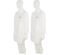 3M B4440S - 4440 Bata en polipropileno laminado de polietileno, Roja, talla S (1 unidad) (Paquete de 2)