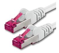 3m - blanco - 1 pieza - CAT6a CAT 6a Ethernet LAN cable de red - SET 10 GB/s cable patch CAT6 S-FTP Doble blindado PIMF 500MHz libre de halógenos compatible con CAT5 CAT6a CAT7 CAT8