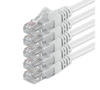 3m - blanco - 5 piezas - Cable de red Ethernet con conectores RJ45 CAT6 CAT 6 Cat.6 1000 Mbit/s