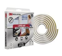 3M Burlete de espuma aislamiento premium, 6 m, blanco, para huecos grandes hasta 6,5 mm - burlete autoadhesivo con carbono negro para ventanas y puertas, resistente a UV, duradero