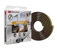 3M Burlete de espuma aislamiento premium, 6 m, marrón, para huecos medianos hasta 4,5 mm - burlete autoadhesivo con carbono negro para ventanas y puertas, resistente a UV, duradero
