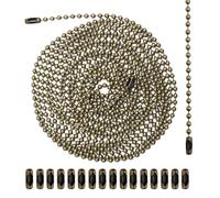 3m Cadena de Tracción para Ventilador de Techo, Extensión de Cadena para Luces de Metal con 20 Conectores Cadena de Cuentas de 3mm Cadena para Luces Manualidades (Bronce)