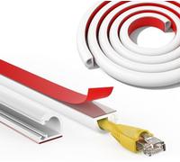 3M Canaleta Cables Pared, Mini Canaleta de Cables Adhesiva para Pared y Suelo, Semicircular Protector de Cables para Casa y Oficina - Blanco