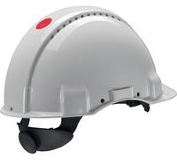 3M Casco, Uvicator, con arnés de Ruleta | ventilado y Banda antisudor de plástico, portalámparas, Blanco, G3000NUV-10-VI, 1 por Paquete