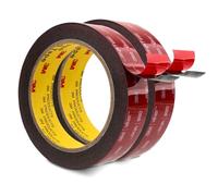 3M Cinta Adhesiva de Doble Cara Para Montaje 25 mm x 4,7 m Negro 2 Rollos | 0,6 mm de Grosor, Espuma Resistente Extrafuerte, para Decoración De Coches Hogar y Oficina