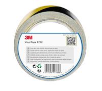 3M Cinta Premium de Vinilo con Franjas de Seguridad 5702, Amarillo/Negro, 50 mm x 33 m
