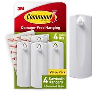 3M Command - Gancho, color blanco, paquete de 4