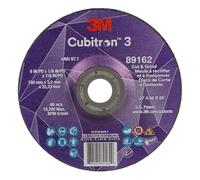 3M Cubitron 3 Cut and Grind Wheel, 89162, 36+, T27, 6 in x 1/8 in x 7/8 in, Pack of 10, ANSI, Longer Life, Faster Cut, Back-Gouging, Fillet Weld Removal, Cutting, Grinding