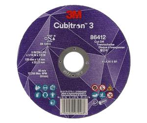 3M Cubitron 3 Disco de Corte, 89573, 36+, T41, 115 mm x 1.6 mm x 22.23 mm, EN, Paquete de 25 Unidades