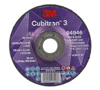 3M Cubitron 3 Disco de Corte y Desbaste, 94946, 36+, T27, 125 mm x 4.2 mm x 22.23 mm, EN, Paquete de 10 Unidades