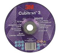 3M Cubitron 3 Disco de Desbaste con Centro Hundido, 98418, 36+, T27, 180 mm x 7 mm x 22.23 mm, EN, Paquete de 10 Unidades