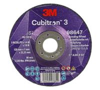 3M Cubitron 3 Disco de Desbaste con Centro Hundido, 98647, 36+, T27, 125 mm x 7 mm x 22.23 mm, EN, Paquete de 10 Unidades