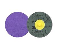 3M Cubitron 3 Roloc Disco de fibra 1187C, 80+, TR, Purple, 76 mm, 50/Carton