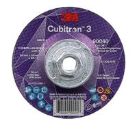 3M Cubitron 3 Rueda de corte, 90040, 36+, T27, 4-1/2" x 0.04" x 5/8"-11 (115 x 1.6 mm x 5/8-11"), grano con forma de precisión, carrocería y chapa de metal marino, tubo de acero inoxidable, tubos de