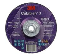 3M Cubitron 3 - Rueda de corte y molienda, 88991, 36+, T27, 6 pulgadas x 1/8 pulgadas x 5/8 pulgadas - 11, ANSI, vida útil más larga, corte más rápido, ranurado trasero, extracción de soldadura de