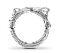 3m Cuerda Mascotas, Correa de Metal para Perros con Gancho Giratorio, Cable Cinturón de Seguridad, Alambre de Acero Inoxidable 6 mm, para Grandes Medianos, hasta 250kg (Blanco)