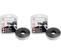 3M Dual Lock SJ354B, Sistemas de cierre reposicionable - Se une bien a numerosos plásticos (polipropileno, polietileno) y pinturas críticas - 25mm X 2.5m, negro, 5.7mm (1 unidad) (Paquete de 2)