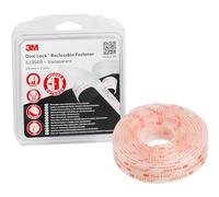 3M Dual Lock SJ356B, Sistemas de cierre reposicionable - Diseñada para aportar un aspecto translúcido (vidrio, metacrilato (PMMA), policarbonato) - 25mm X 2.5m, translúcido, espesor 5.7mm (1 unidad)