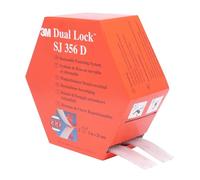 3M Dual Lock SJ356D, Sistemas de cierre reposicionable - Diseñada para aportar un aspecto translúcido (vidrio, metacrilato (PMMA), policarbonato) - 2 x 25mm x 5m, translúcido, 5.7mm (1 unidad)