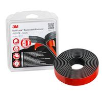3M Dual Lock SJ387B, sistemas de cierre reposicionable, óptima adhesión a la mayoría de las pinturas en polvo, metales, vidrio, madera sellada, acrílico, ABS - 25mm x 2.5m, negro, 6.1mm (1 unidad)