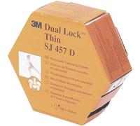 3M Dual Lock SJ457D Sistemas de cierre reposicionable - Mitad de espesor que los sistemas de unión desmontable Dual Lock para fijaciones de bajo perfil, 25 mm x 10 m, translúcido, 2.5 mm, 1 unidad