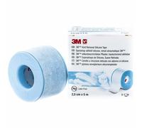 3M Esparadrapo 2,5 cm x 5 m Hipoalergénico Atraumático de Silicona - Fácil Retirada Transpirable y Resistente a la Suciedad