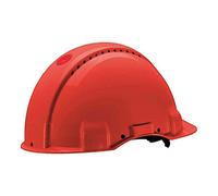 3M G3000NUV-RD - Casco G3000 rojo, con arnés de ruleta y banda sudor plástico