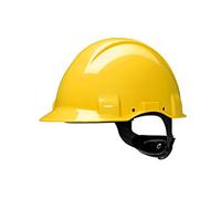 3M G3001CUV-GU - G3001 Casco, sin ventilación, amarillo, arnés estándar y banda sudor plástico