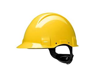 3M G3001CUV-GU - G3001 Casco, sin ventilación, amarillo, arnés estándar y banda sudor plástico