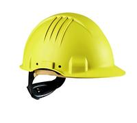 3M G3501M-GU Casco de Seguridad, Arnés de ruleta, Banda sudor cuero, Amarillo