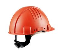 3M G3501M-OR Casco de Seguridad, Arnés de ruleta, Banda sudor cuero, Naranja