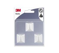 3M Gancho adhesivo rectangular blanco pequeño (3 ganchos)