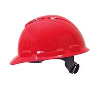 3M H700NRD - H700 Casco con ventilación, rojo, arnés de ruleta