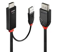 Cable HDMI/DisplayPort - Lindy - 3 m - Negro - UHD 4K@60Hz - Audio multicanal